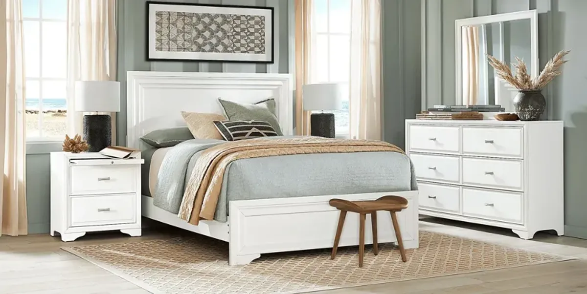 Belcourt White 5 Pc King Panel Bedroom