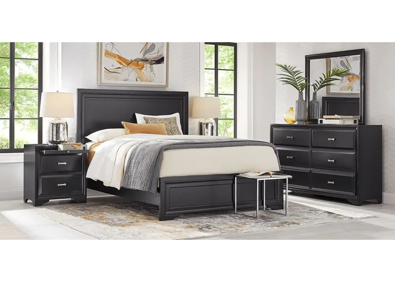 Belcourt Black 5 Pc King Panel Bedroom