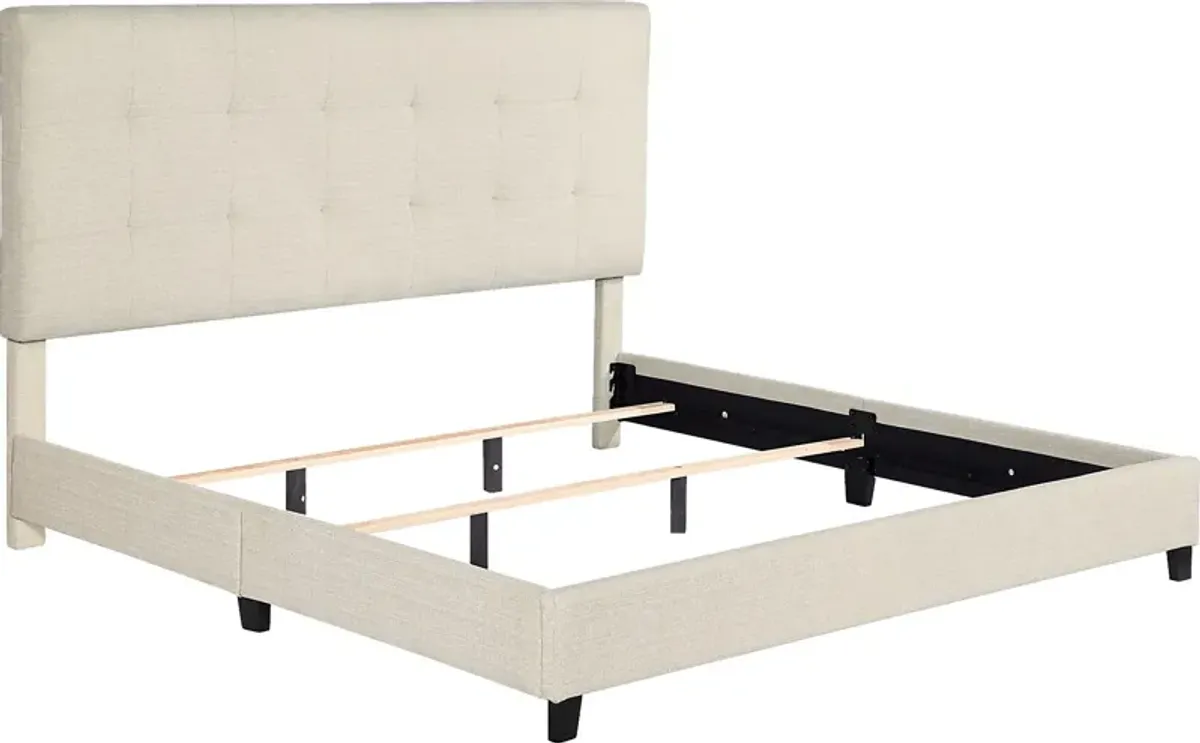 Valria Beige King Upholstered Bed