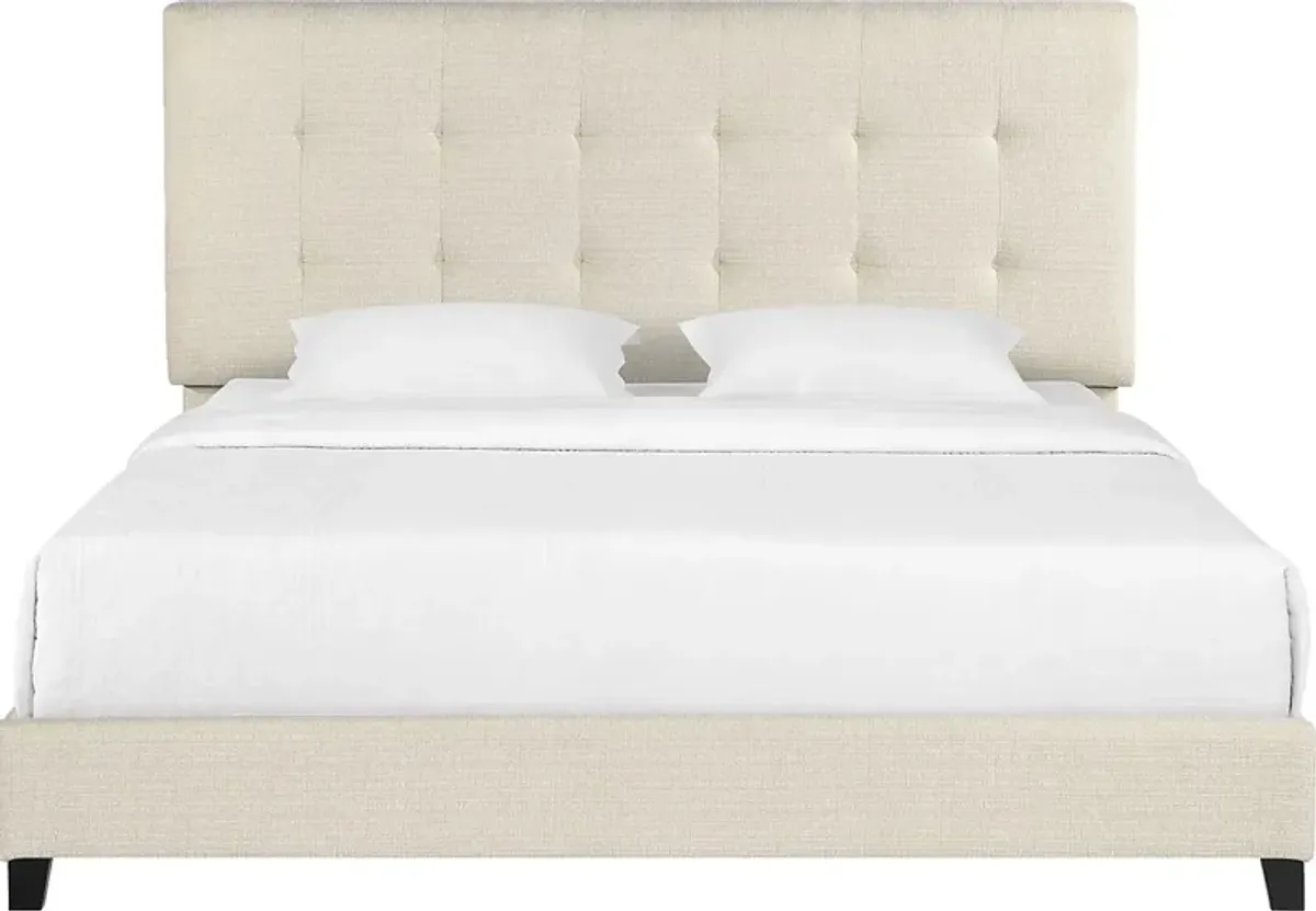 Valria Beige King Upholstered Bed