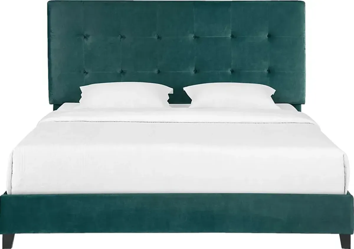 Valria Green King Upholstered Bed