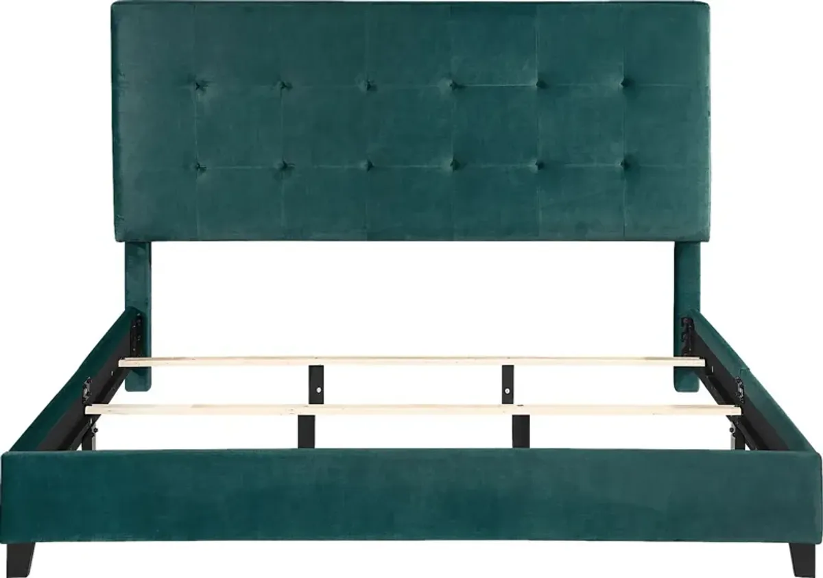 Valria Green King Upholstered Bed