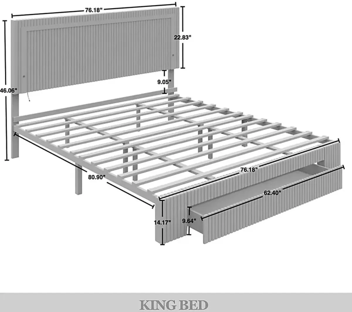 Ligon Gray King Bed