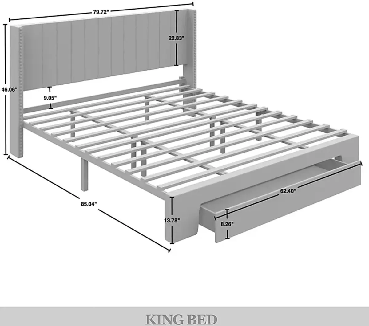 Lischey Light Gray King Bed