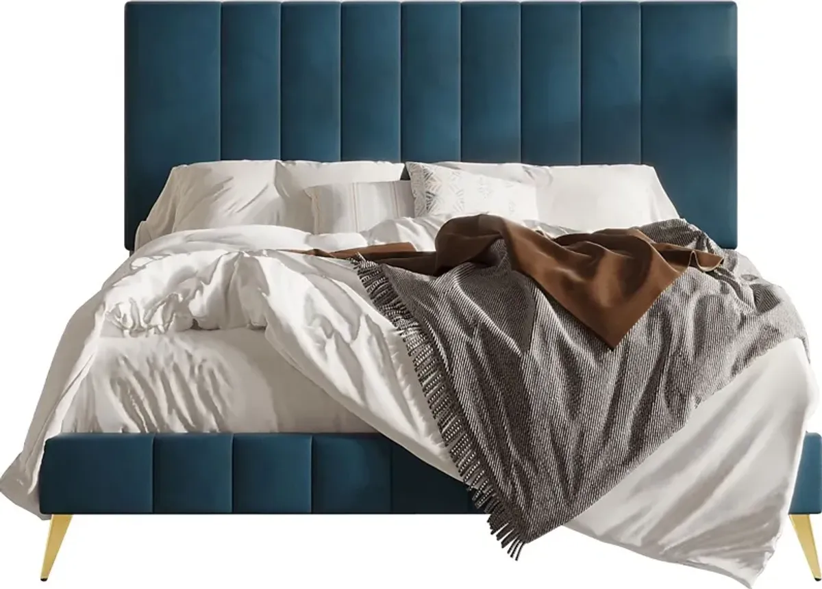 Coleta Blue King Bed