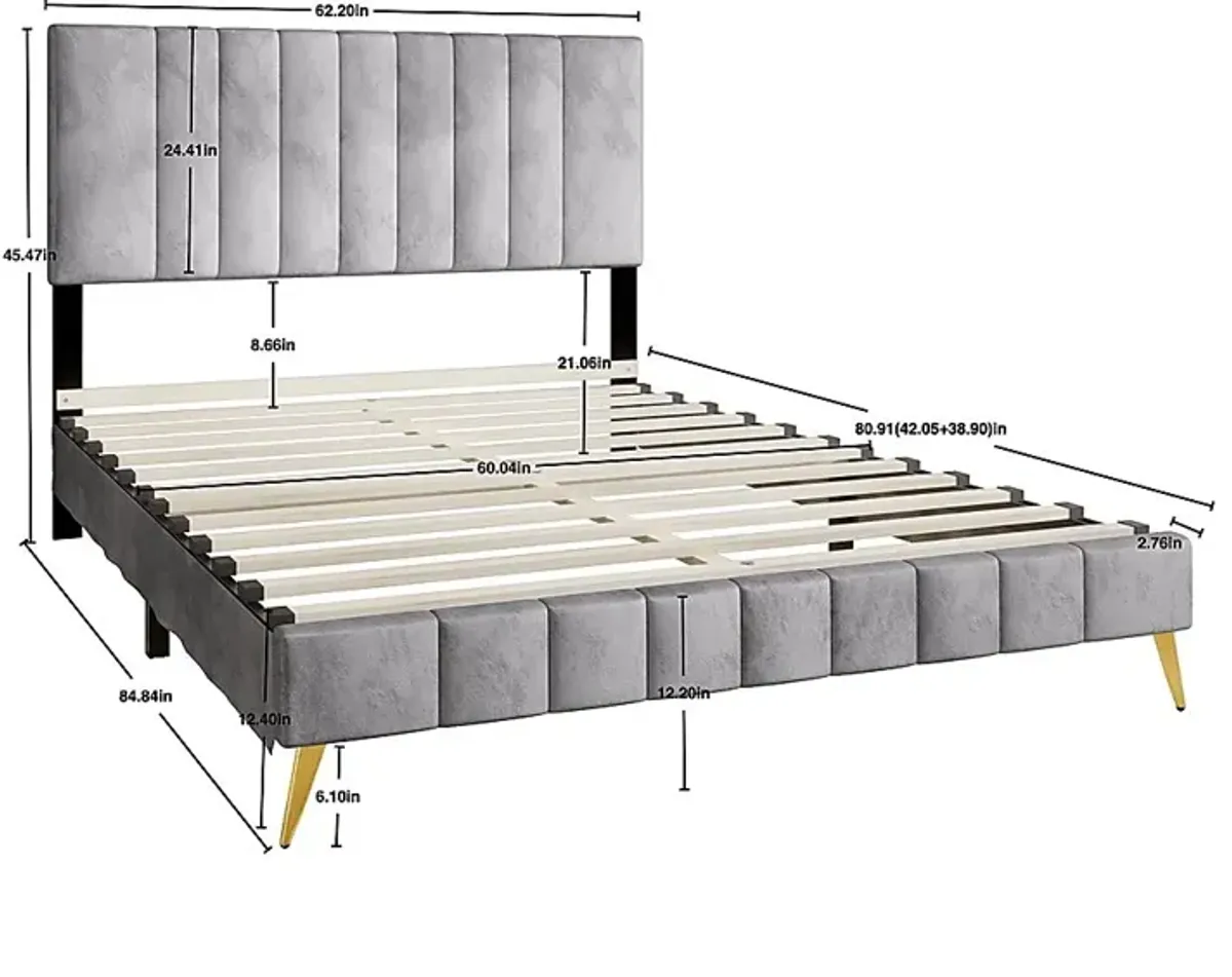 Coleta Light Gray King Bed