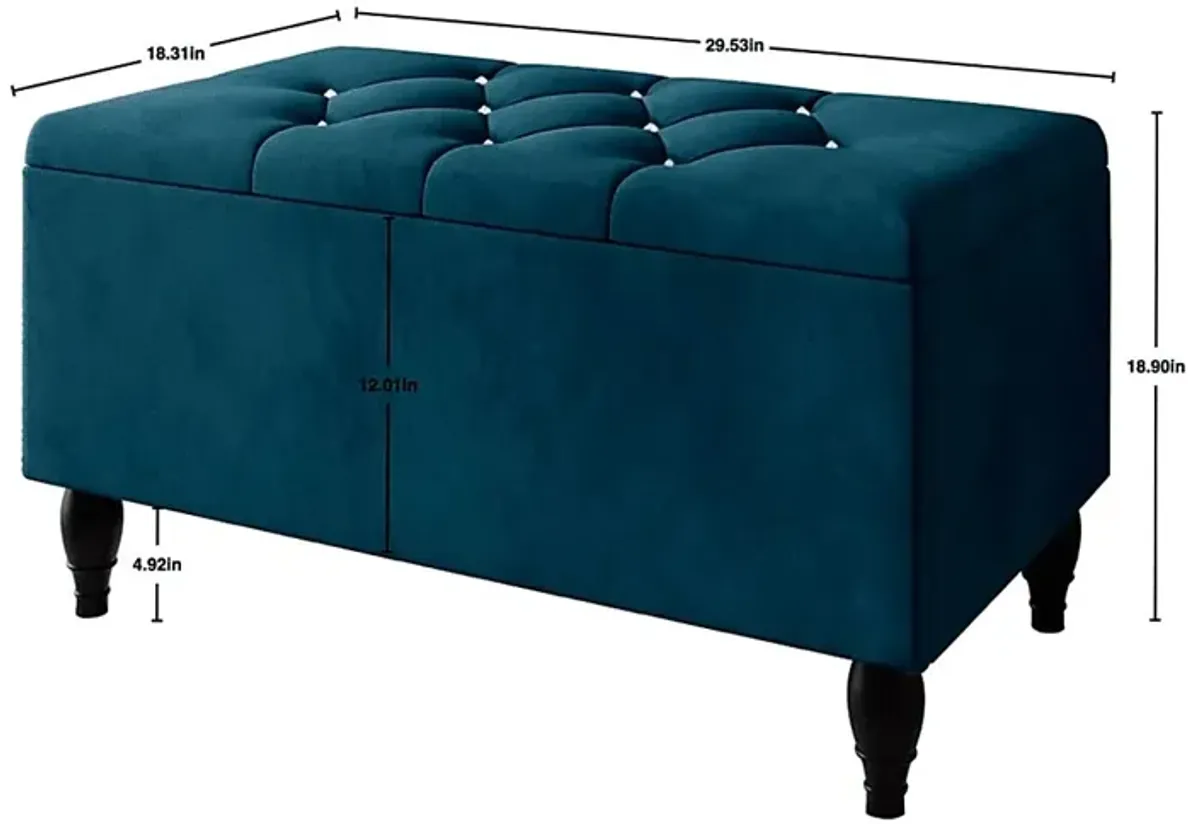 Malachi Blue King Bed with Storage