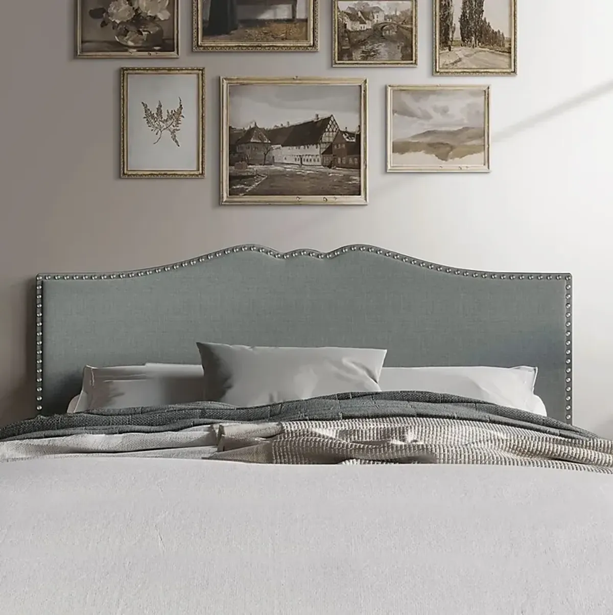 Romtara Light Gray Twin Headboard