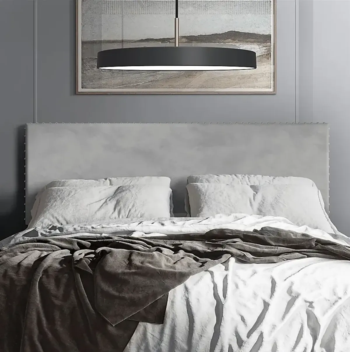 Romtaraes Gray Twin Headboard