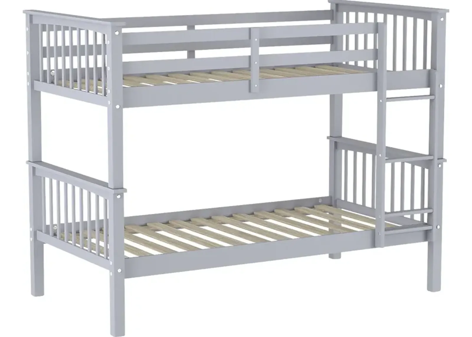 Kids Bobterry Gray Twin Bunk Bed