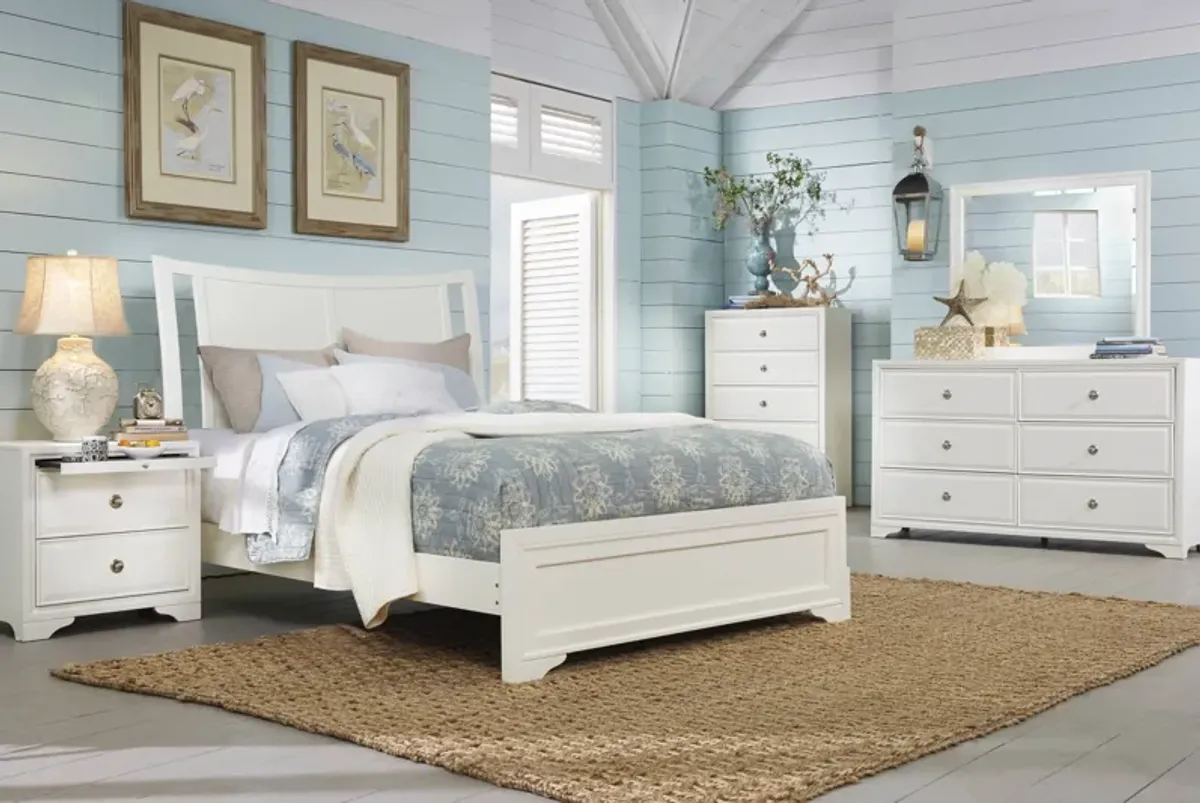 Belcourt White 5 Pc Queen Sleigh Bedroom