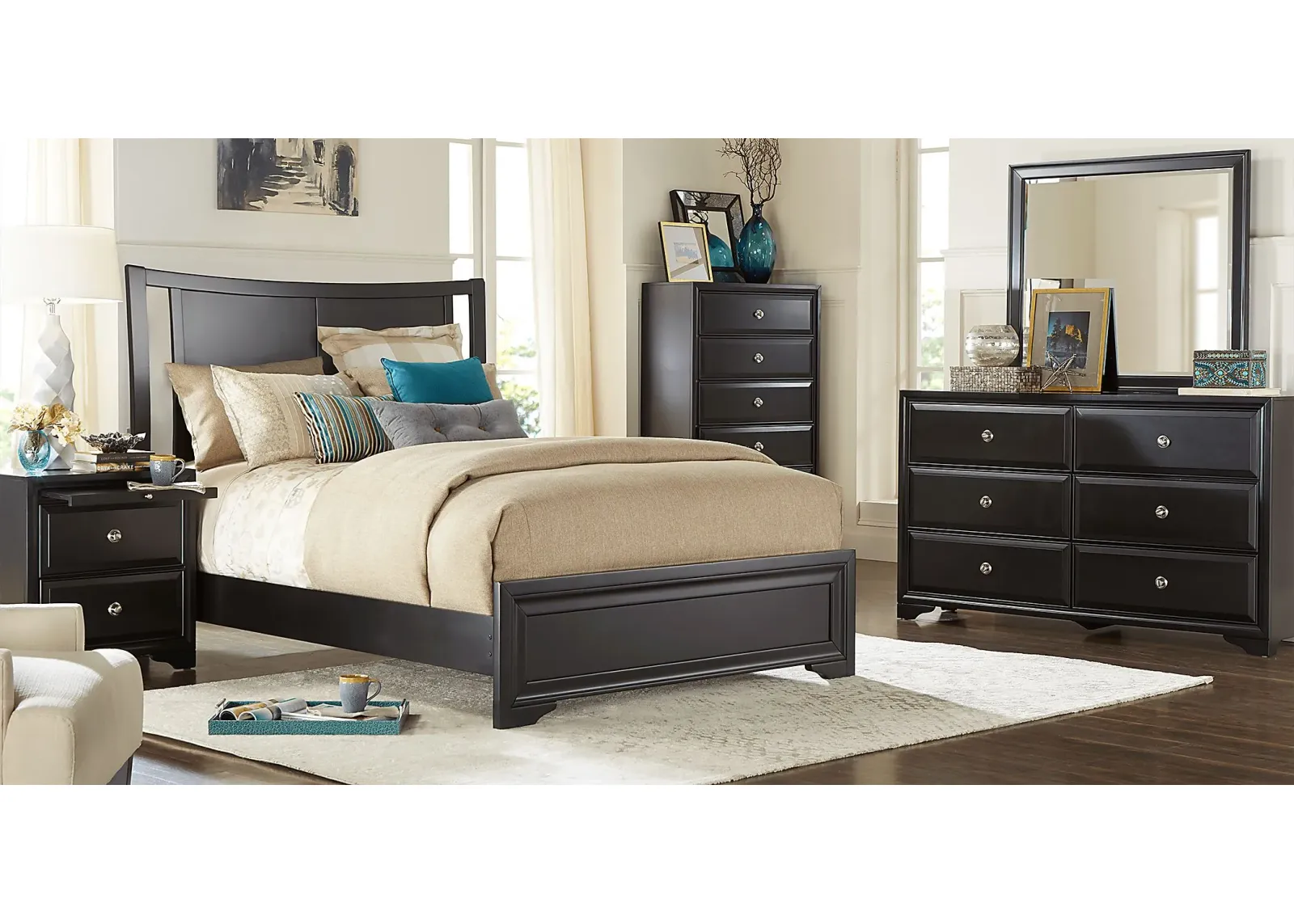 Belcourt Black 5 Pc Queen Sleigh Bedroom