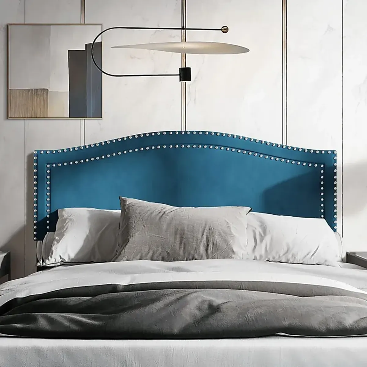 Maness Blue Twin Headboard