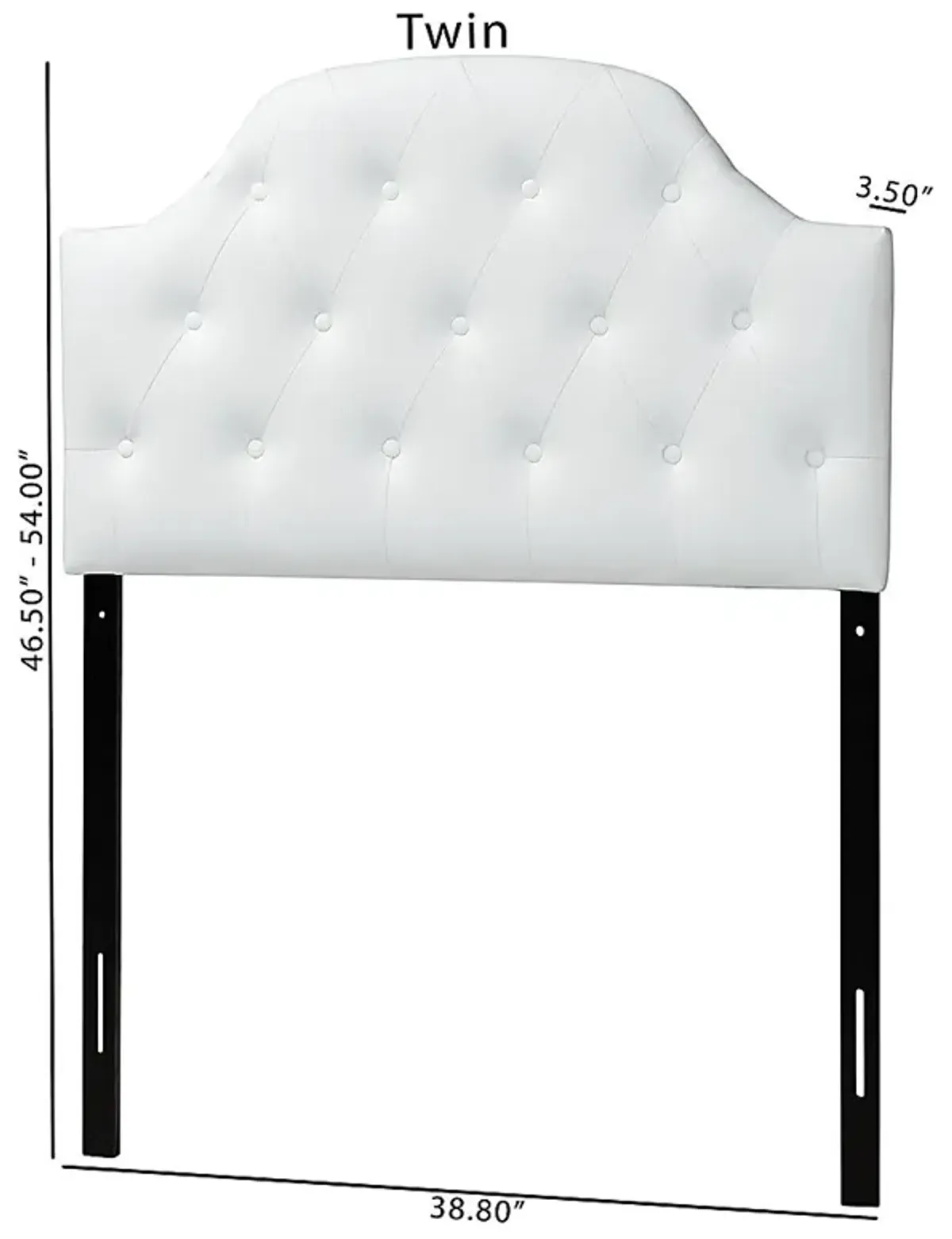 Asombra White Twin Headboard