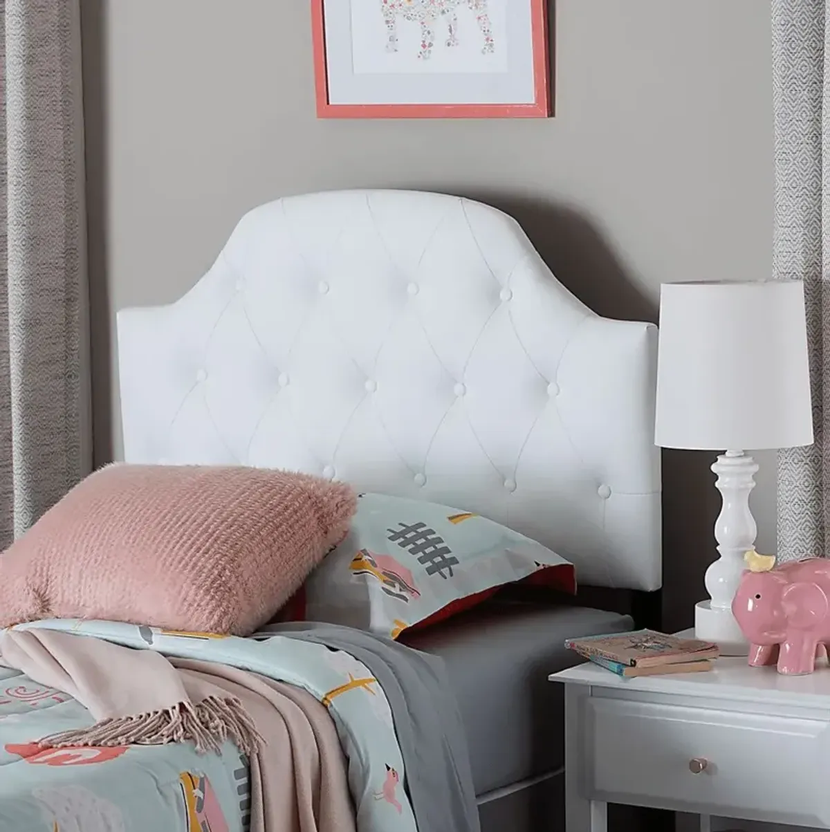 Asombra White Twin Headboard