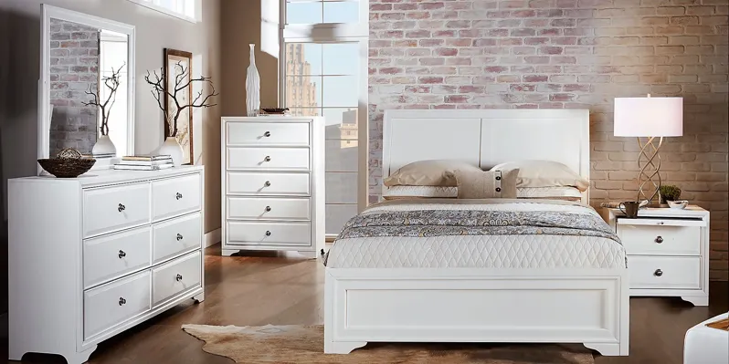 Belcourt White 5 Pc King Sleigh Bedroom