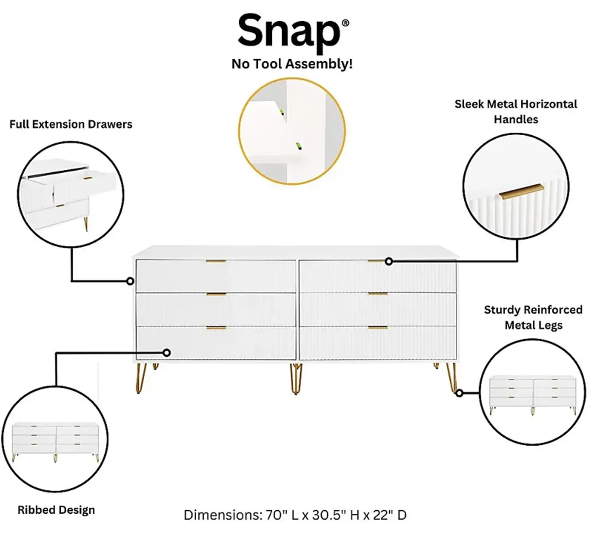 Trimper I White Dresser