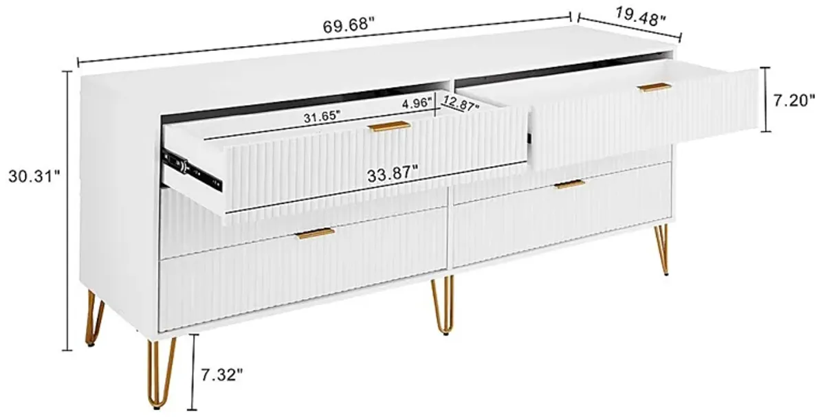 Trimper I White Dresser