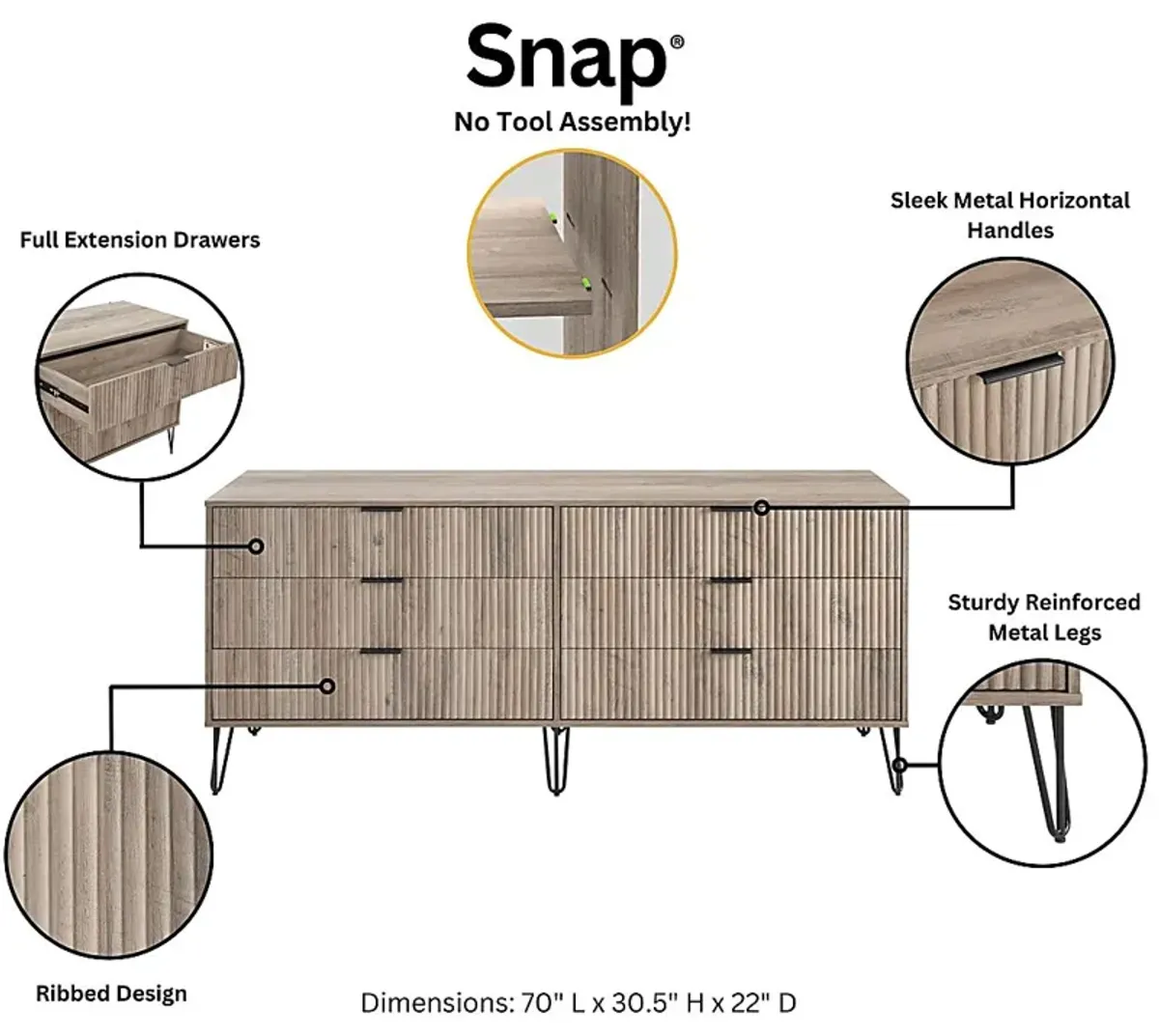 Trimper I Gray Dresser