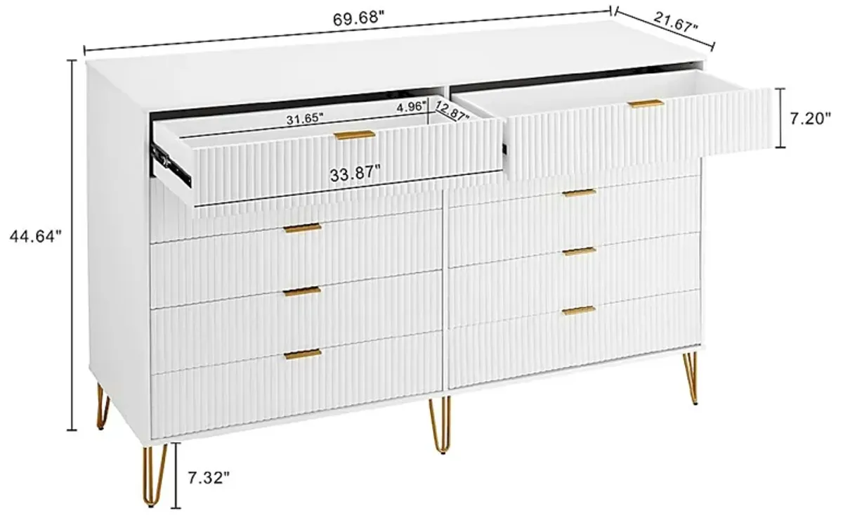 Trimper II White Dresser