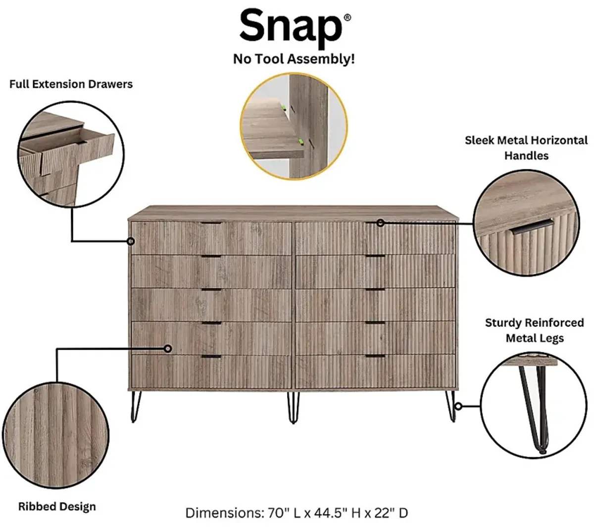 Trimper II Gray Dresser