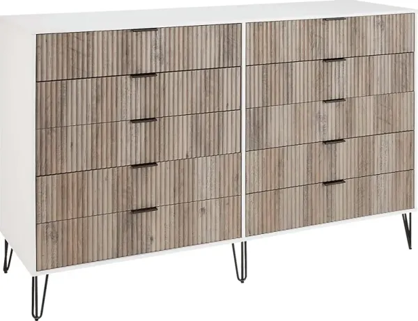 Trimper II Gray and White Dresser