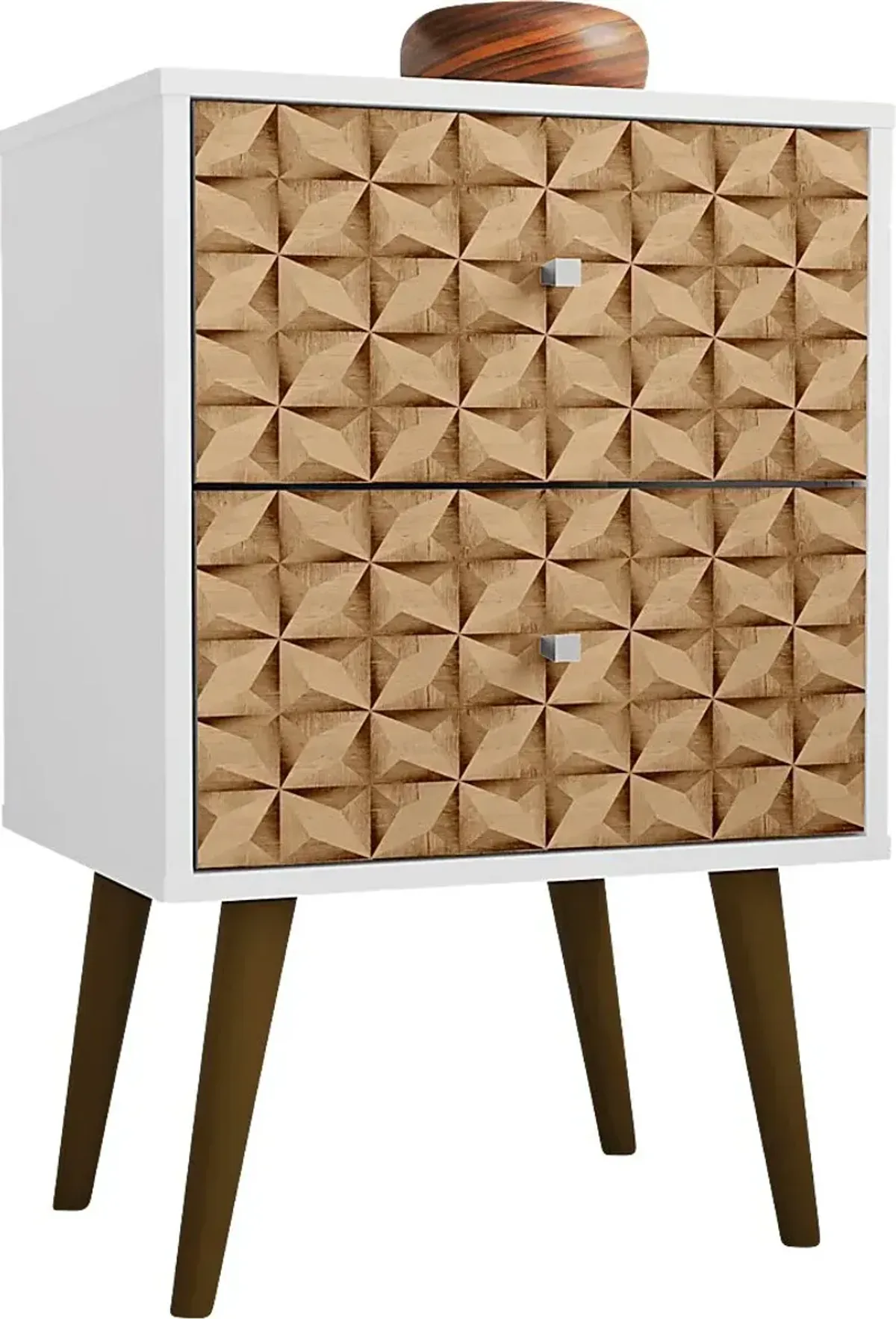 Wavefruit White Nightstand