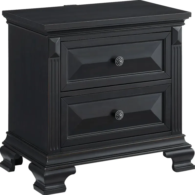 Keghon Black Nightstand