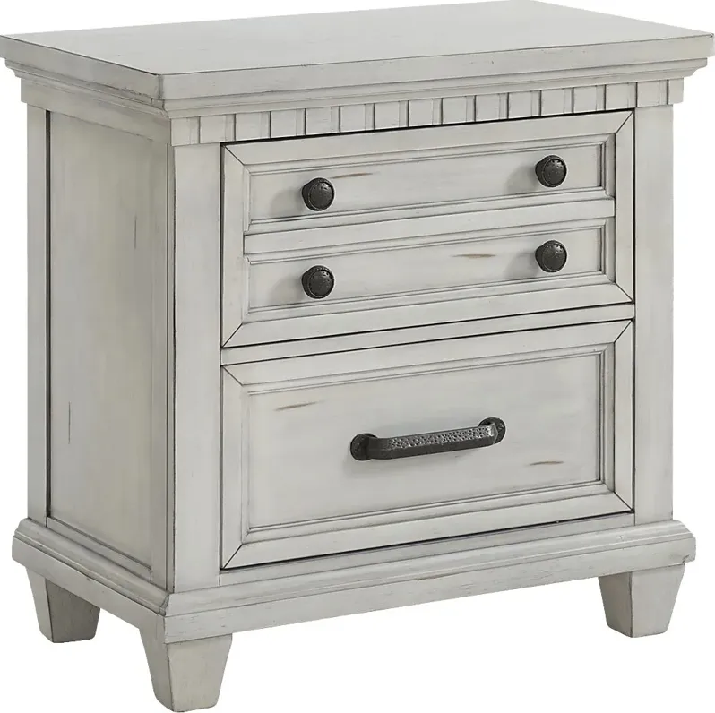 Anokeen White Nightstand