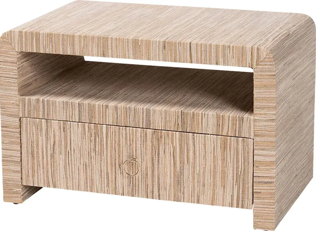 Mazehive Light Brown Nightstand