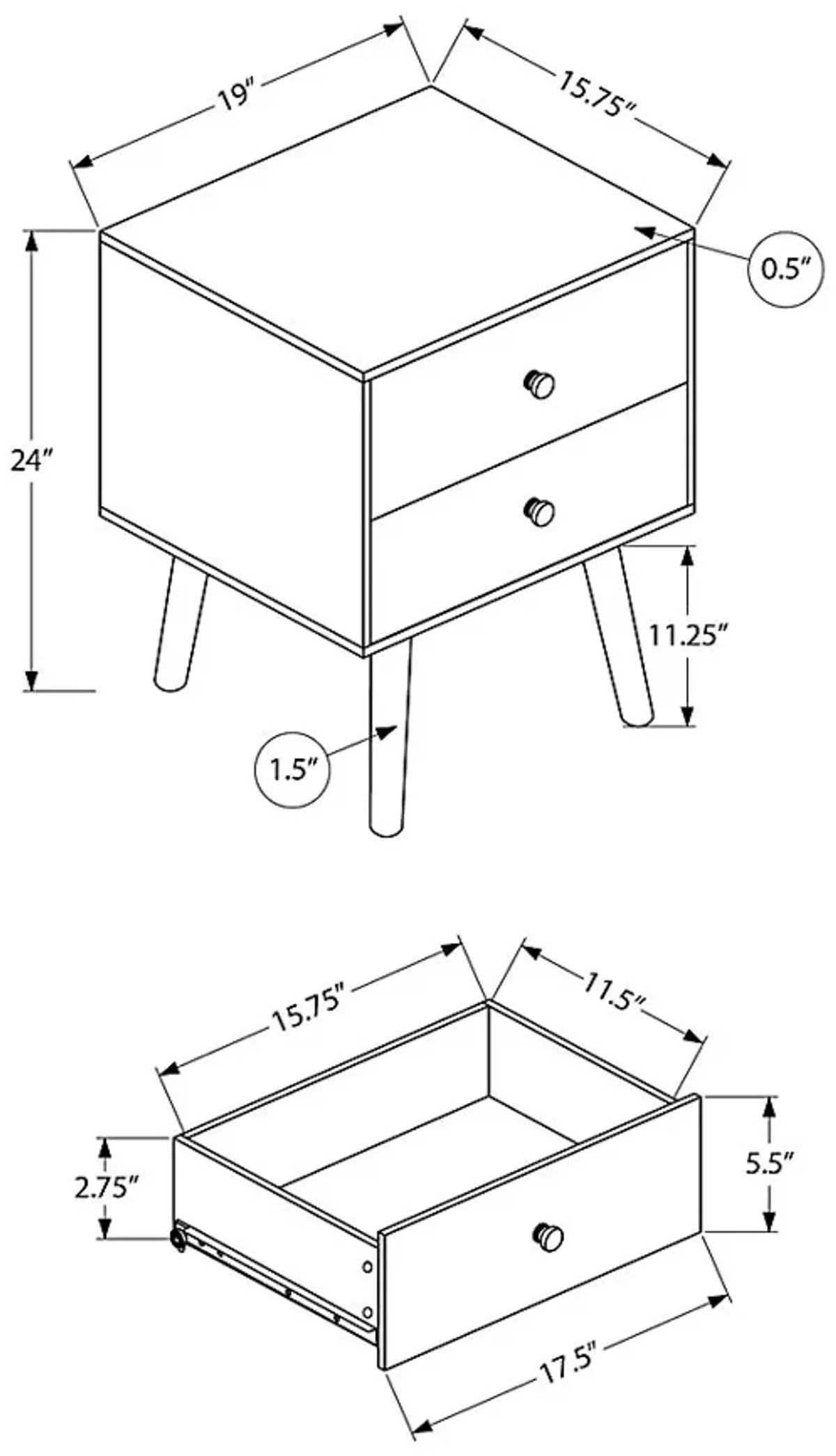Goldmann Gray Nightstand