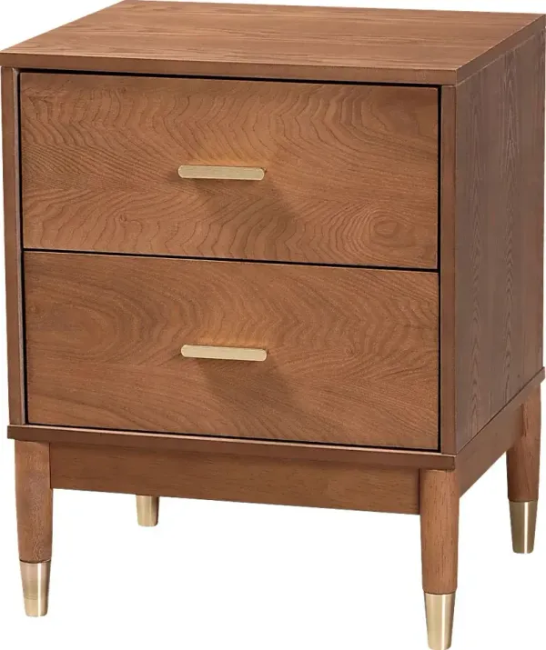 Crystalsys Brown Nightstand