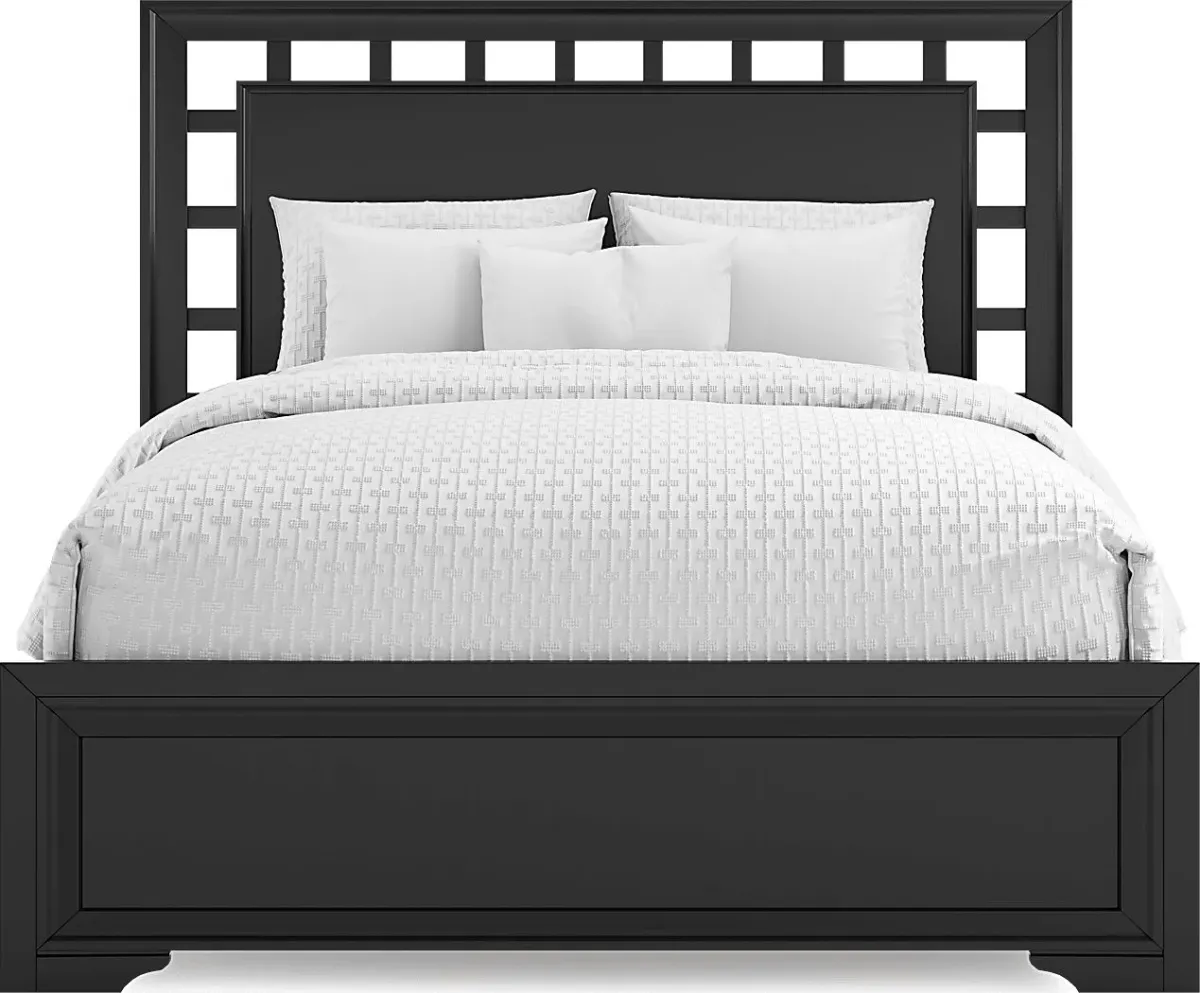 Belcourt Black 5 Pc Queen Lattice Bedroom