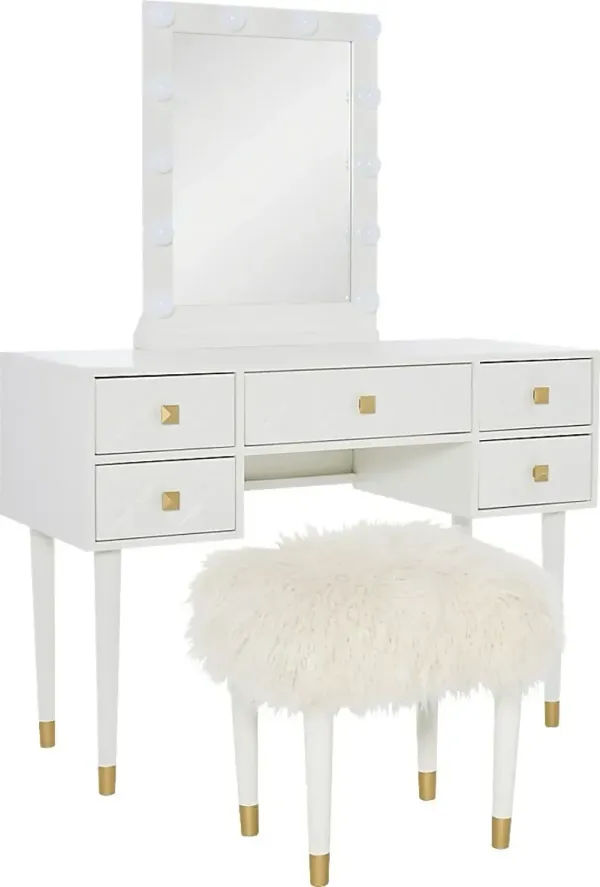 Roselem White Vanity Set