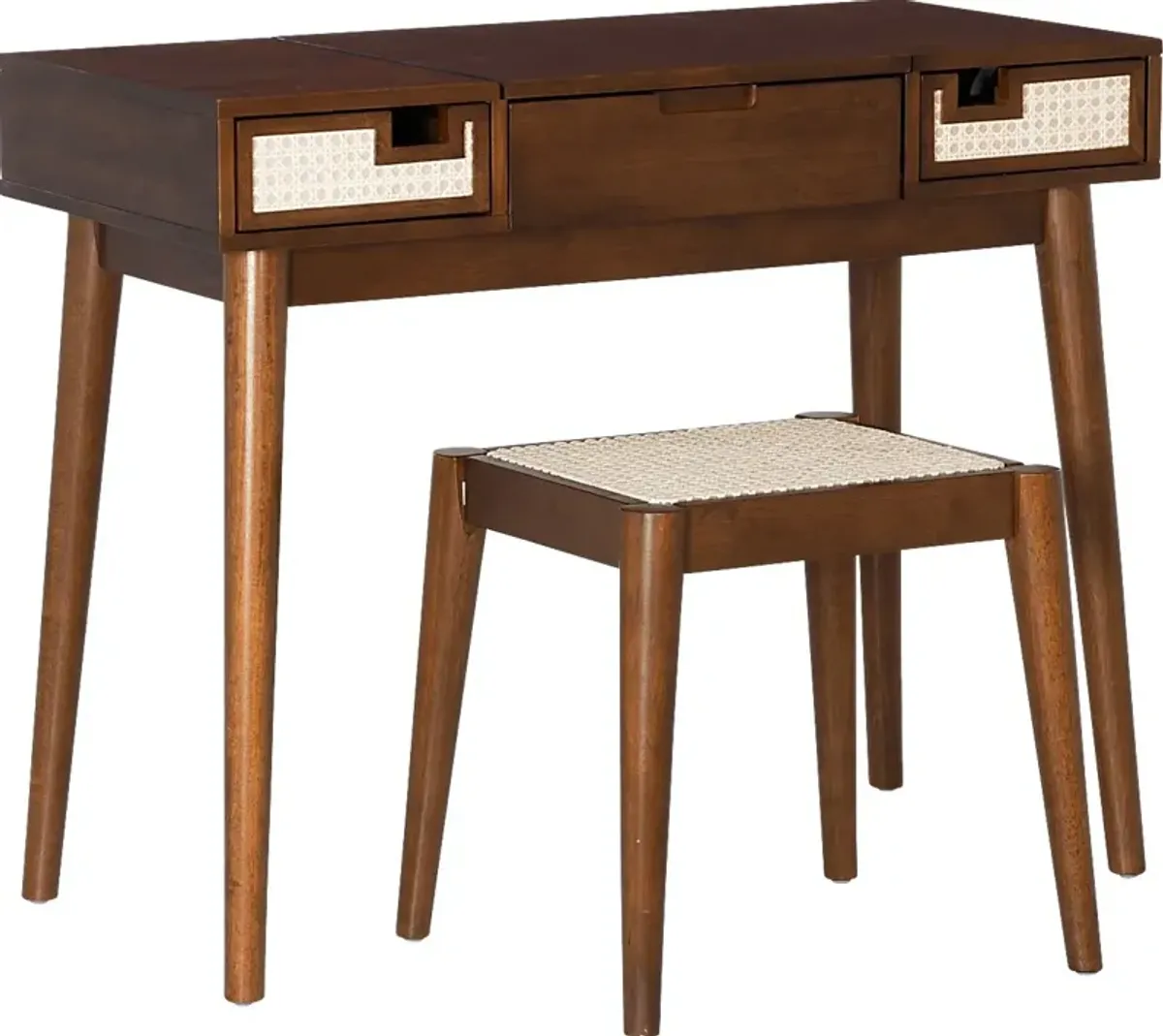 Portsher Walnut Vanity Set