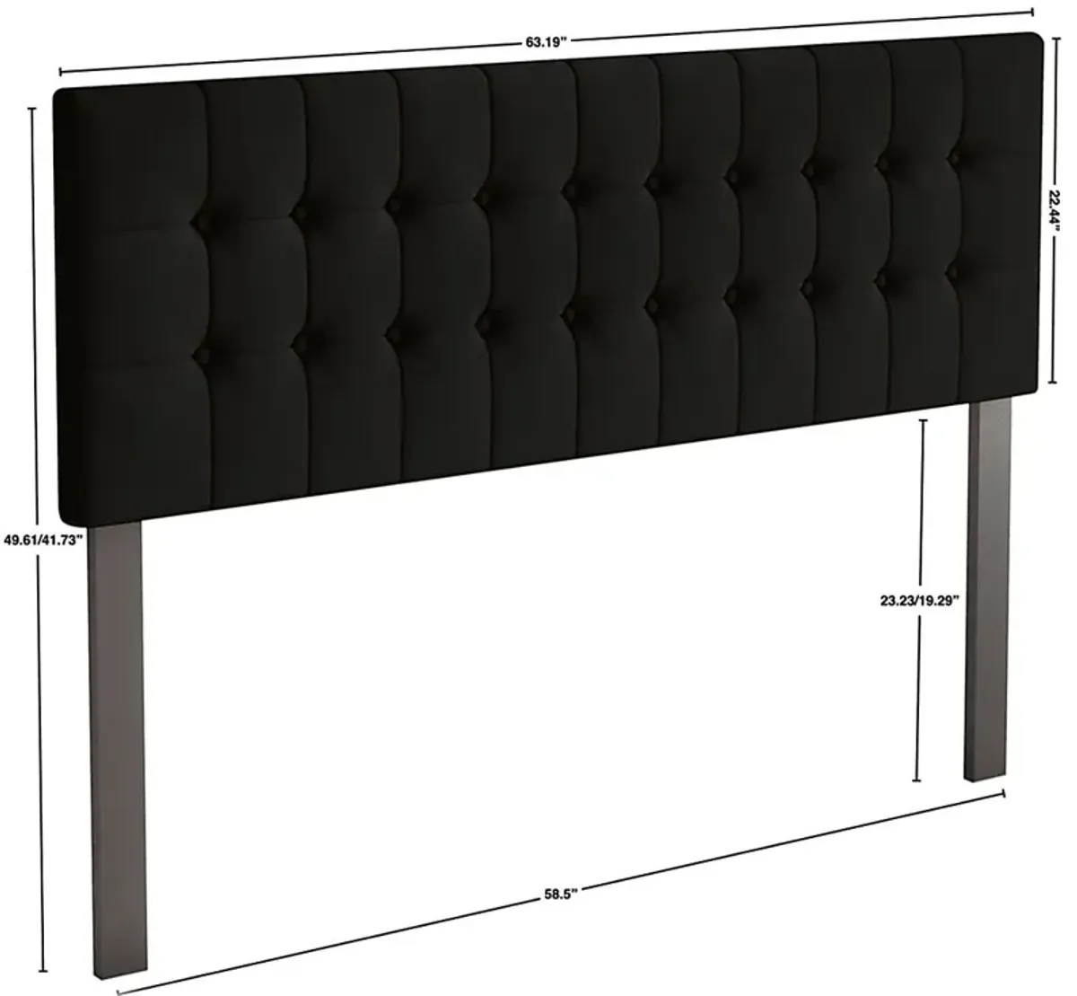 Waylon Black Queen Headboard