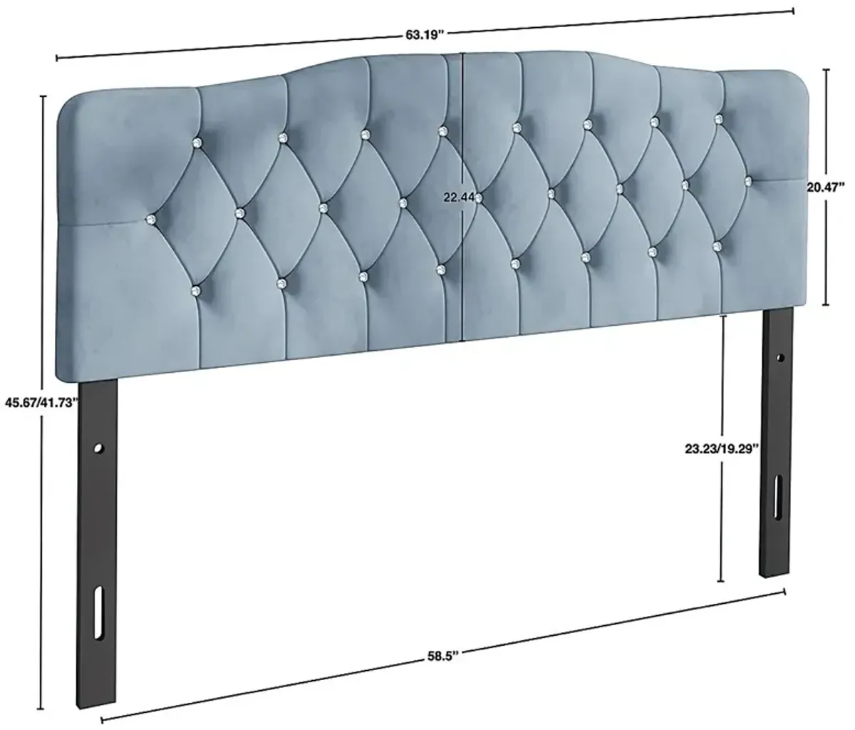 Grissom Blue Queen Headboard