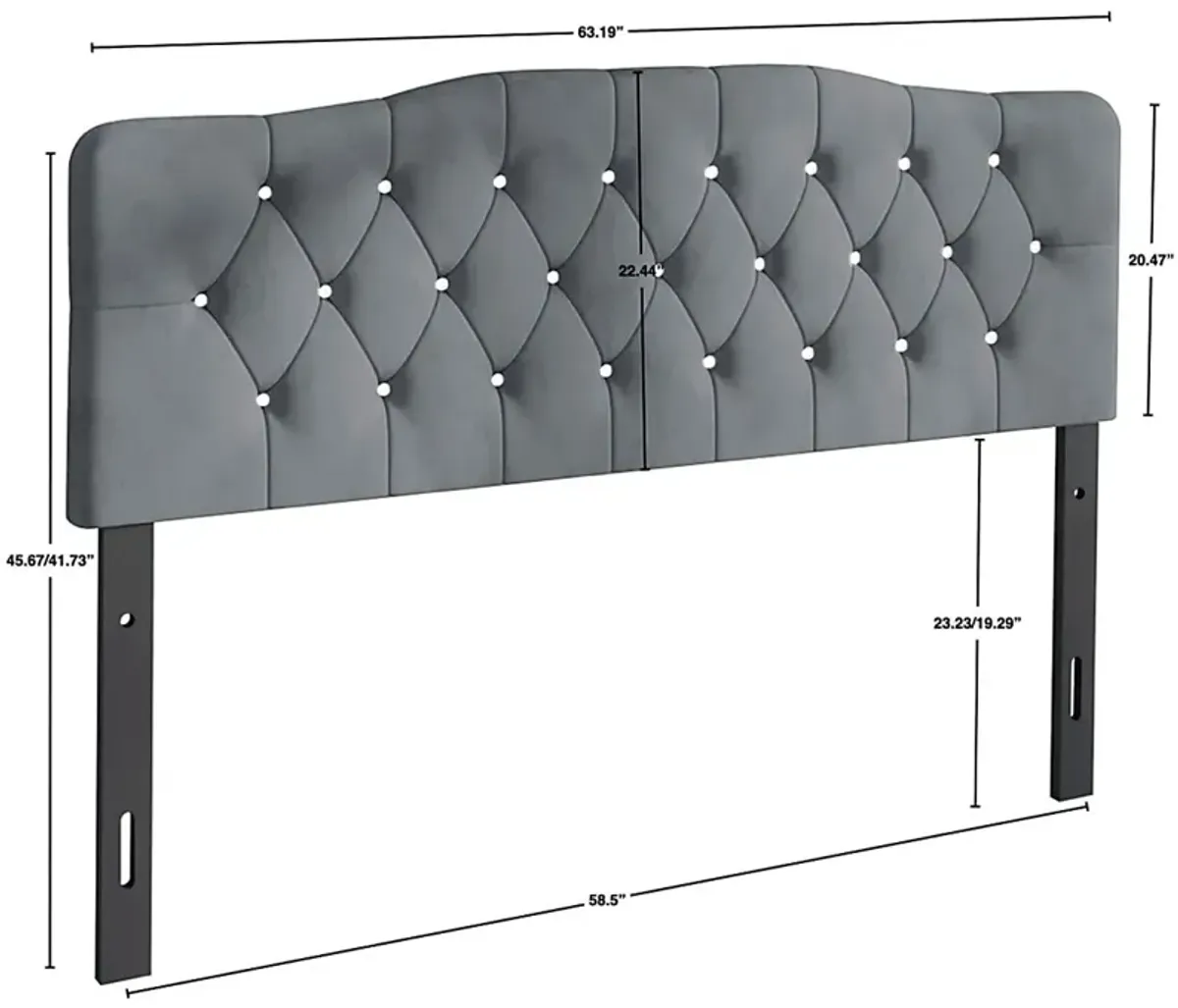 Grissom Gray Queen Headboard