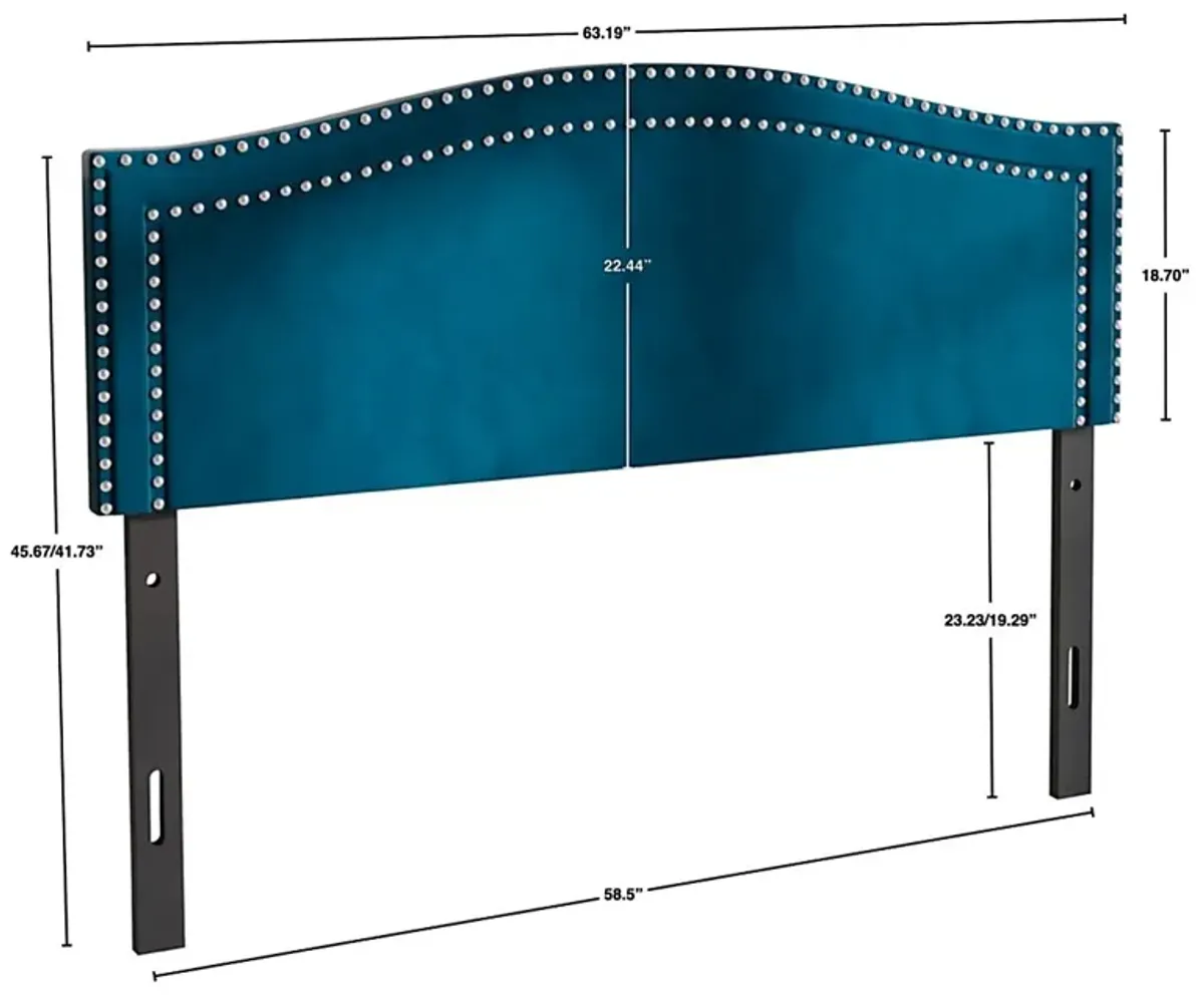 Maness Blue Queen Headboard