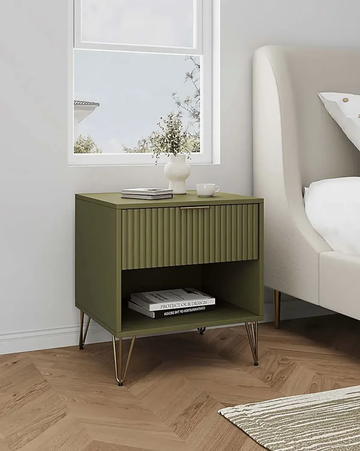 Kroc I Green Nightstand