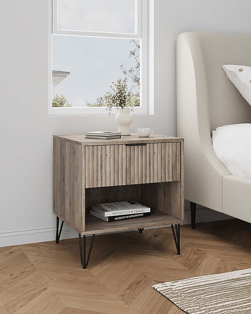 Kroc II Gray Nightstand