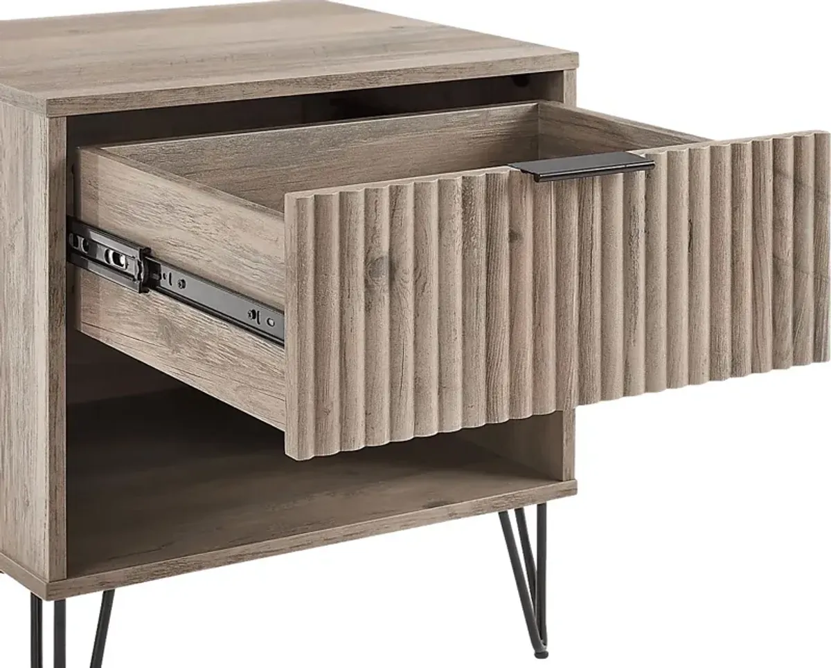Kroc II Gray Nightstand