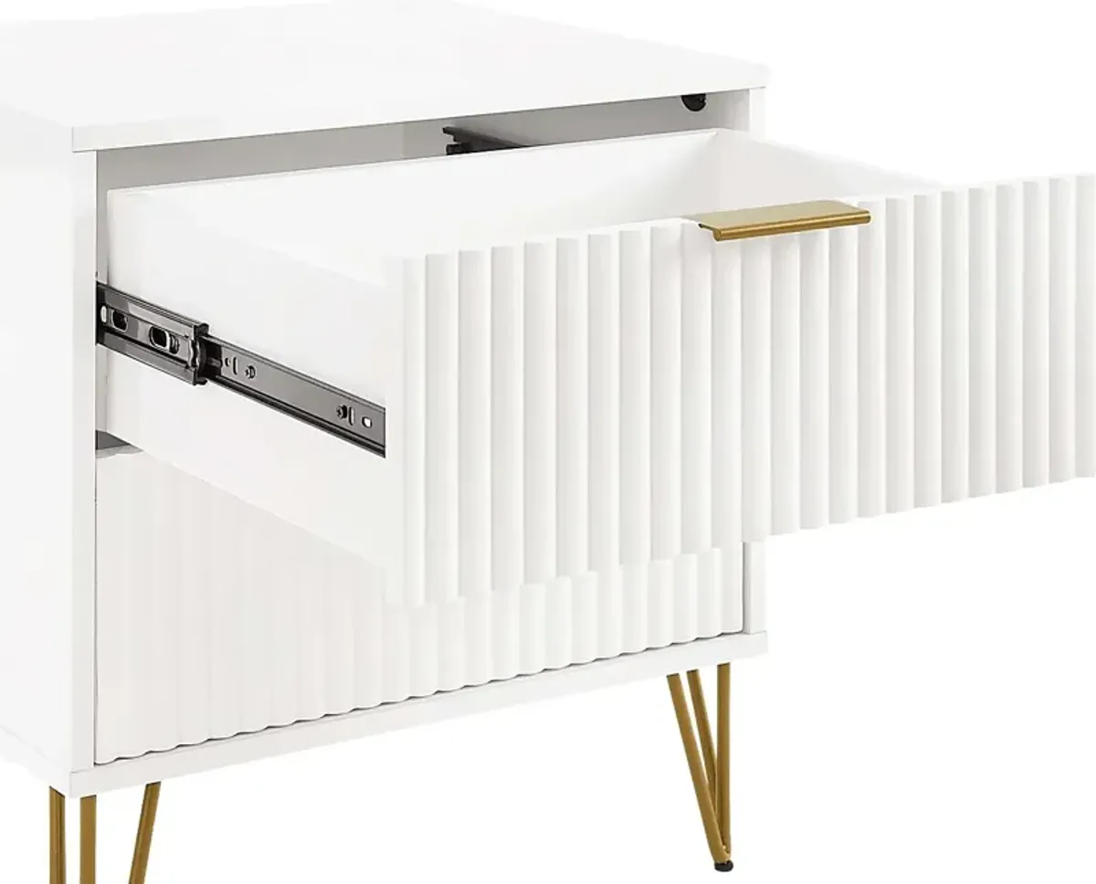 Kroc III White Nightstand