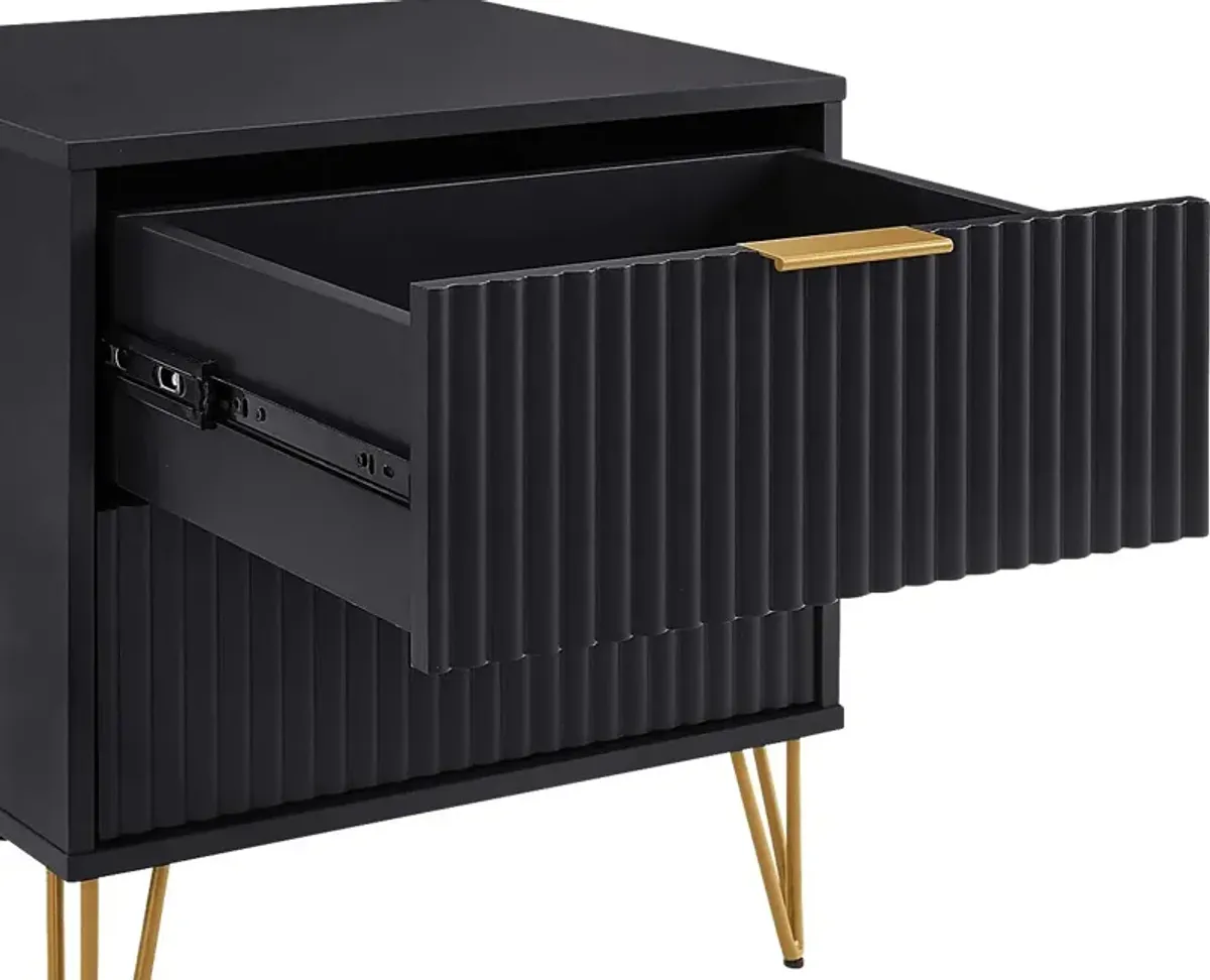 Kroc III Black Nightstand