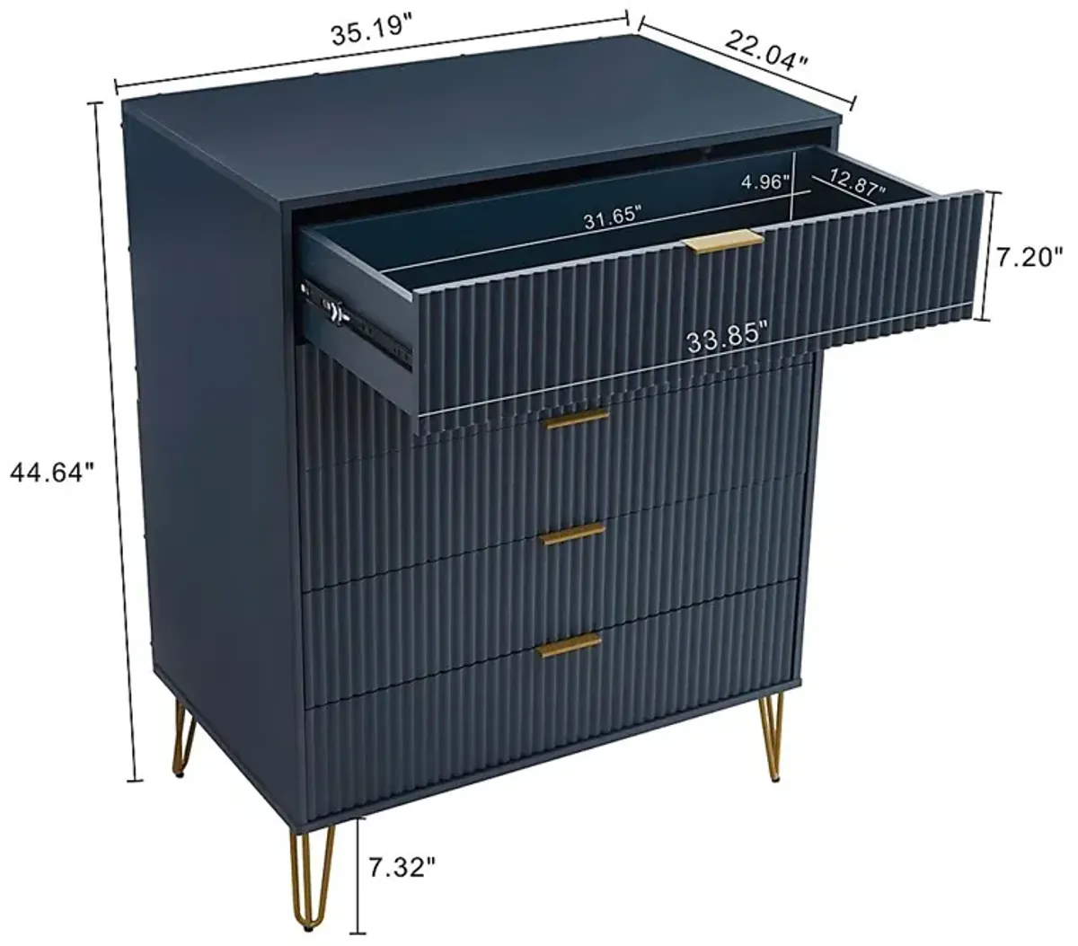 Kroc VII Midnight Blue Dresser