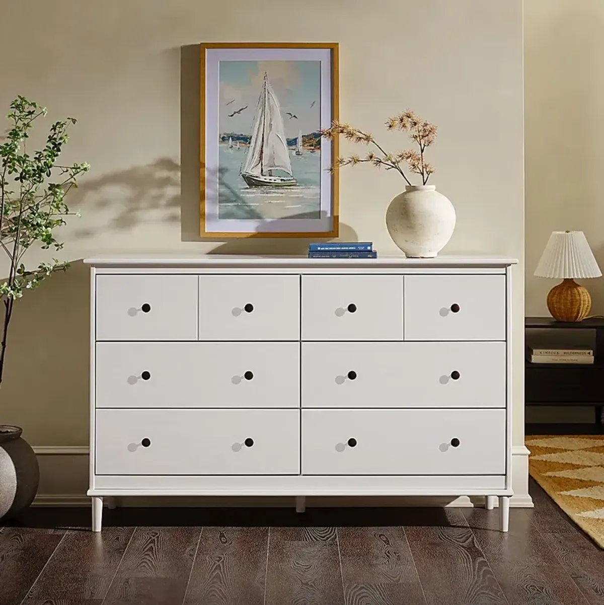 Murrell White 6 Drawer Dresser