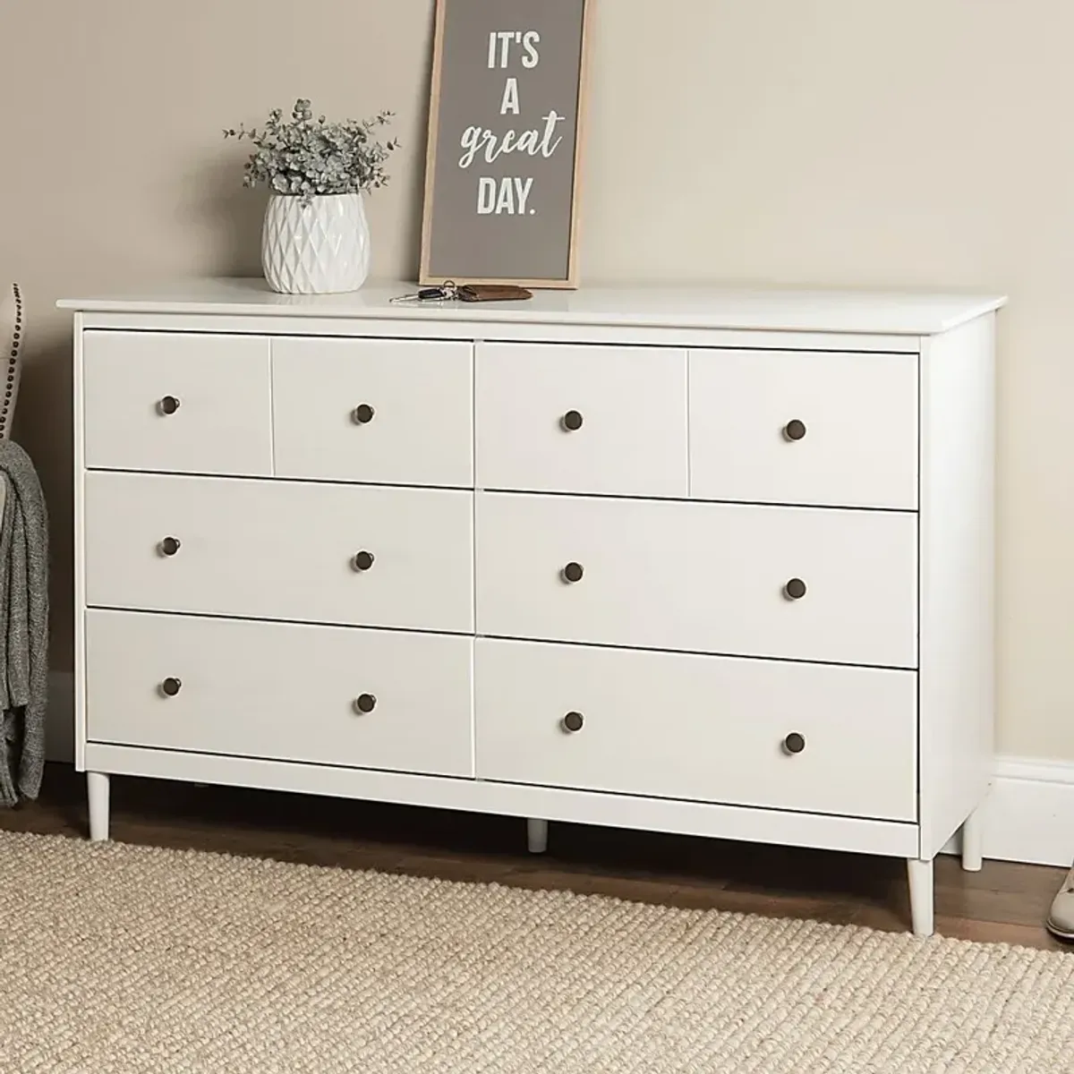 Murrell White 6 Drawer Dresser