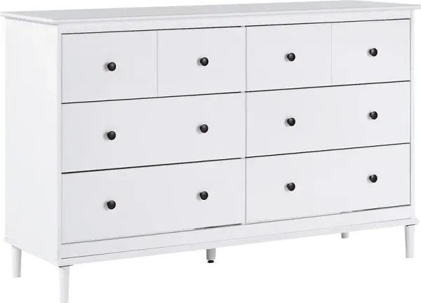Murrell White 6 Drawer Dresser