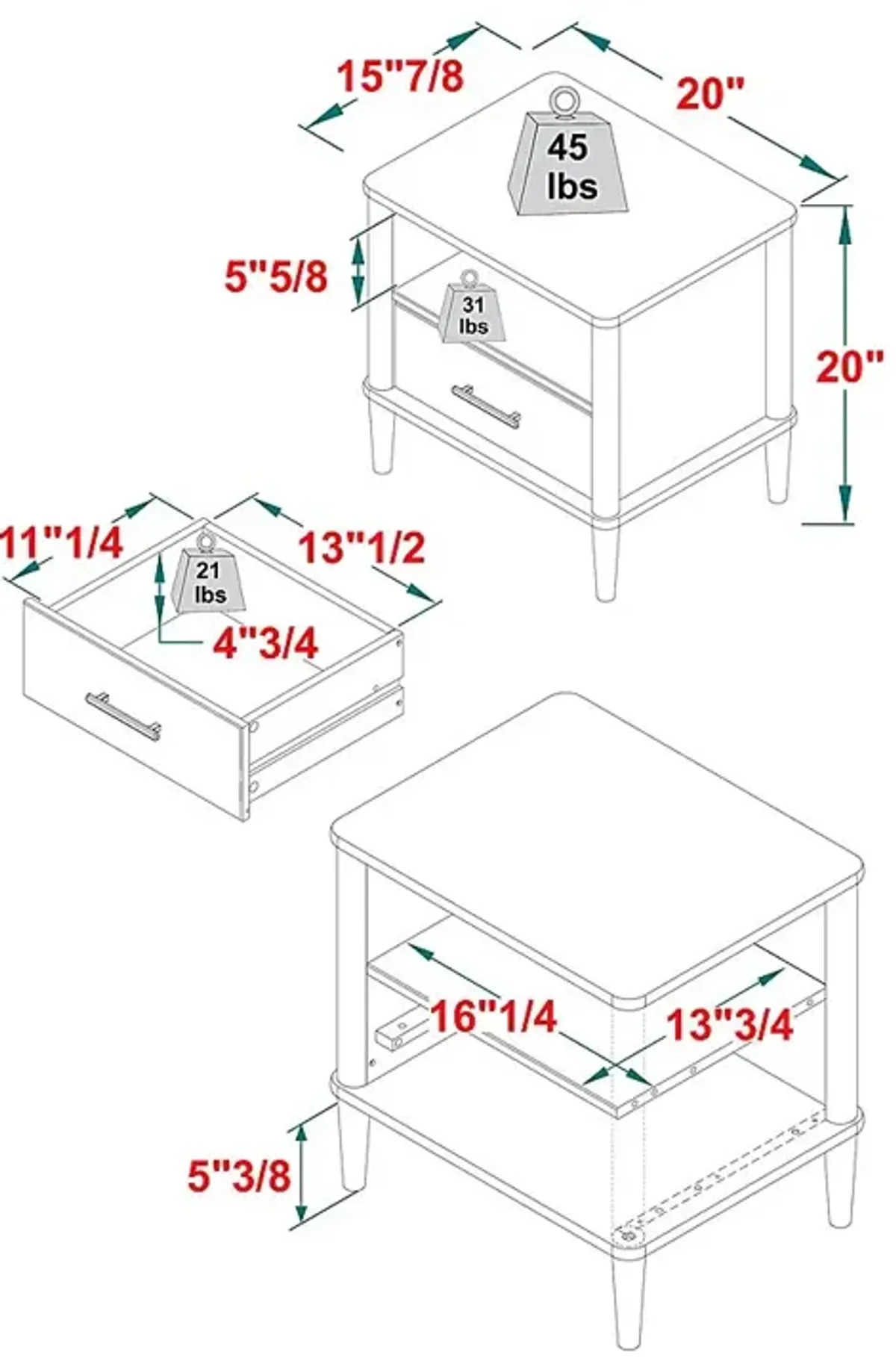 Manorhaven Caramel Nightstand