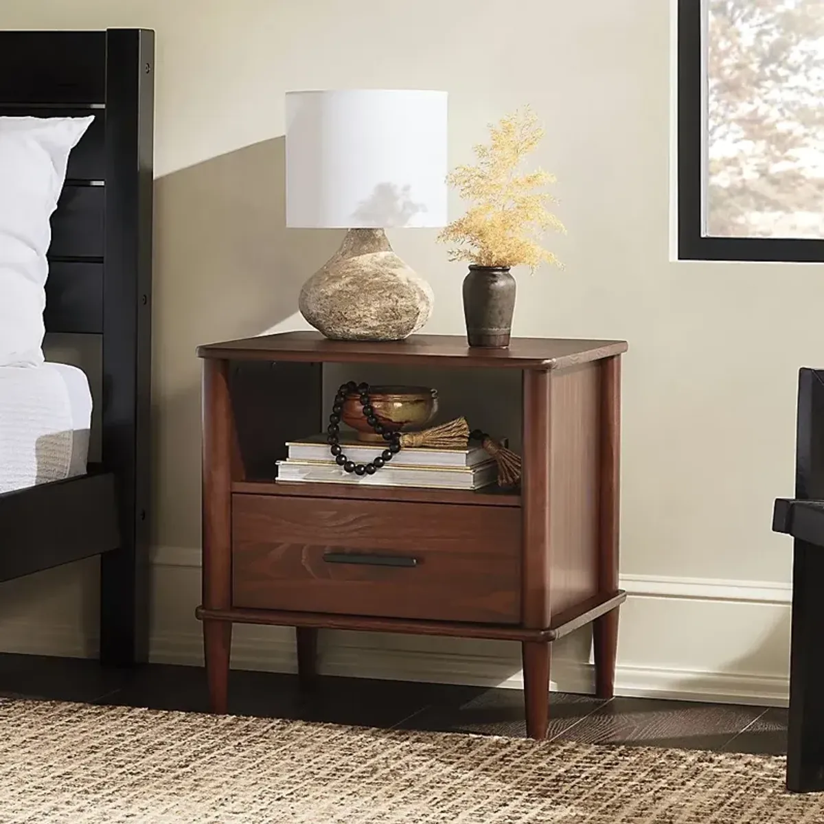 Manorhaven Walnut Nightstand